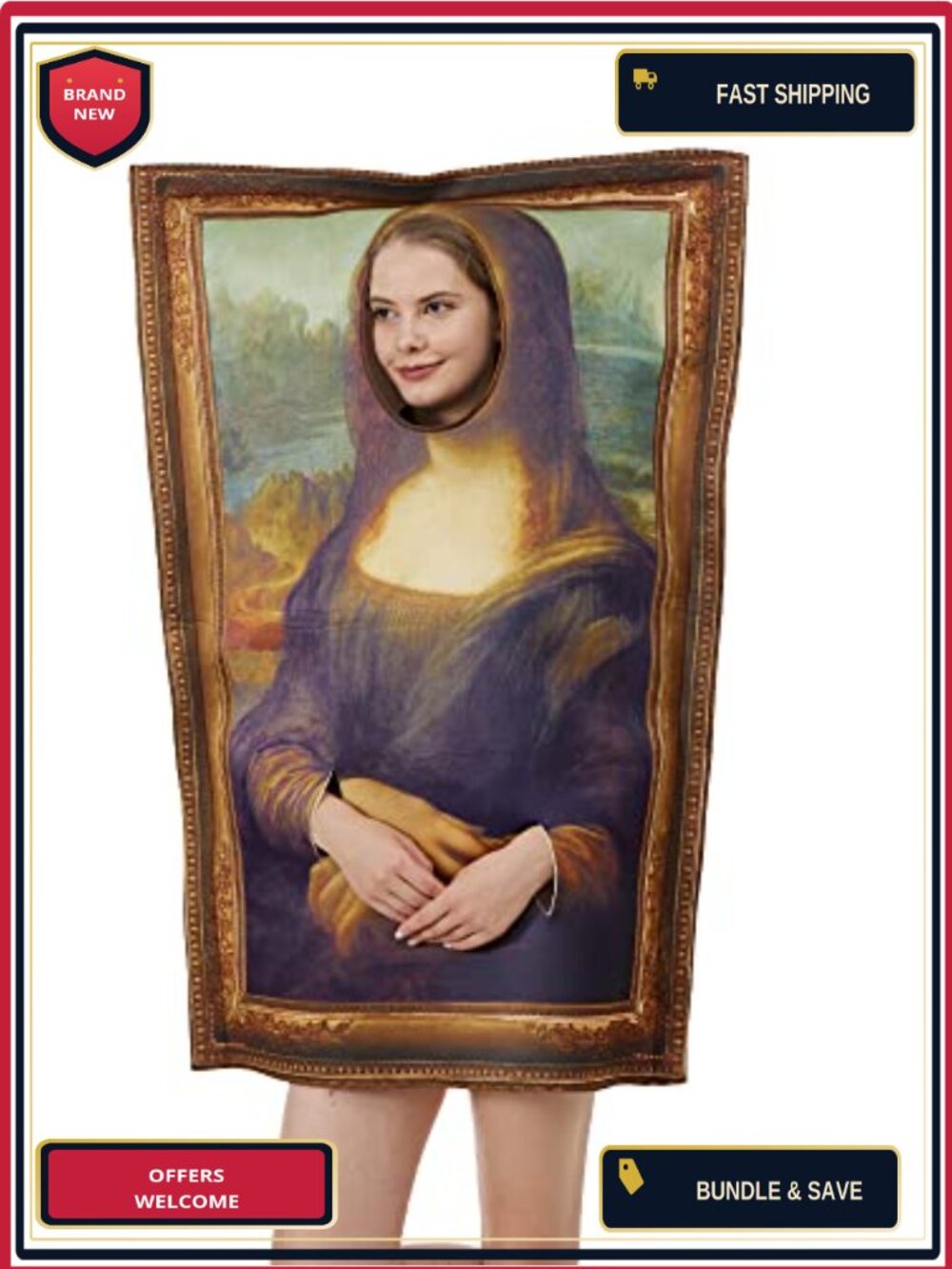 Famous Paintings Costume Mona Lisa The Scream Halloween Adult Dress Up